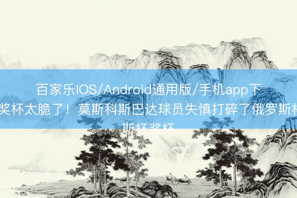 百家乐IOS/Android通用版/手机app下载 这奖杯太脆了！莫斯科斯巴达球员失慎打碎了俄罗斯杯奖杯